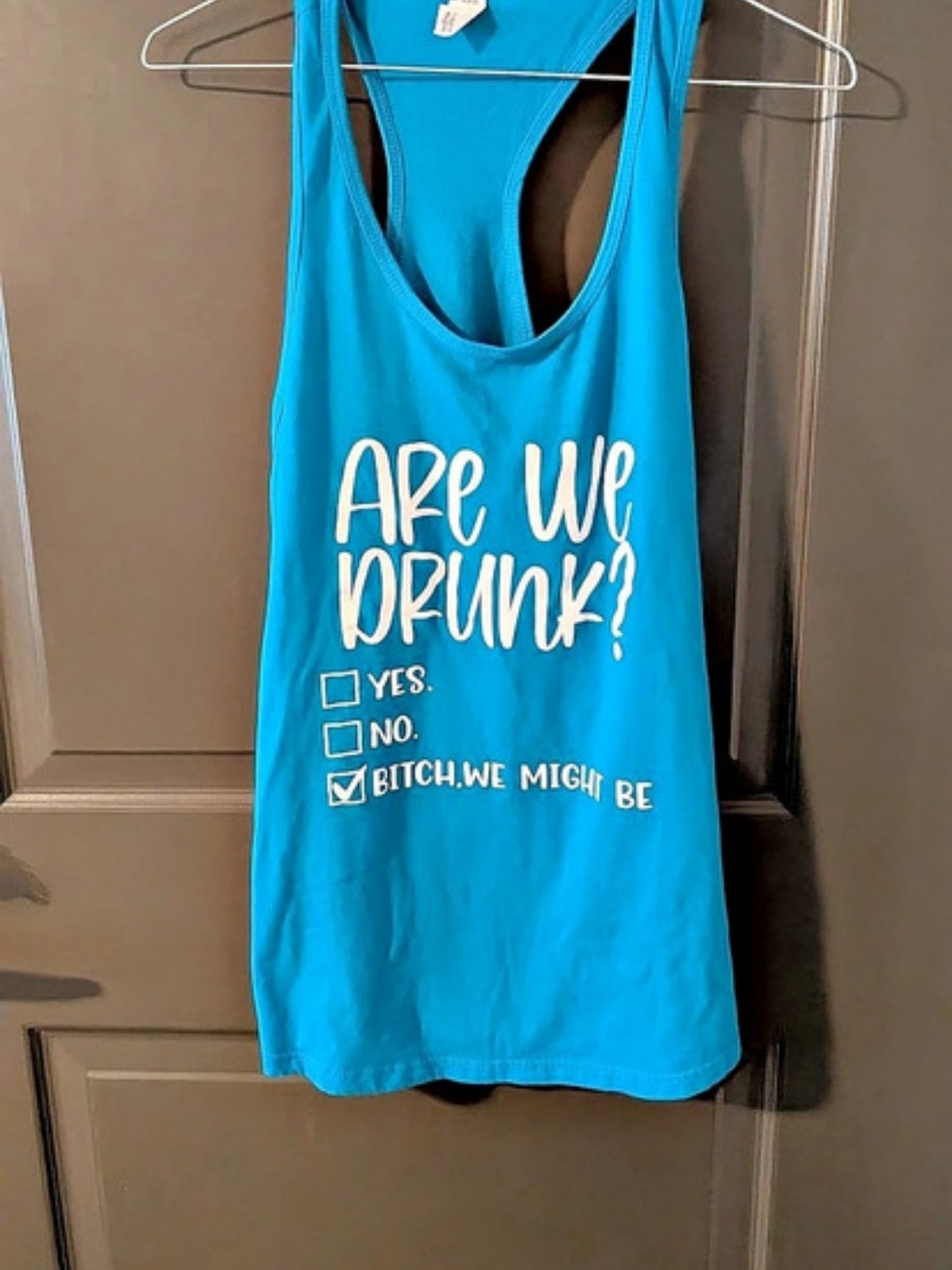 IDEAL Racerback Graphic Tank Top in Blue Large